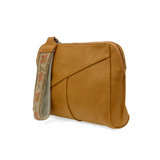 Retro styling crafted in antiqued vegan leather gives this yellow mustard colored clutch a vintage vibe. The removable woven wrist strap is the finishing touch on this stylish bag, so you can wear as a wristlet, a clutch, or even a crossbody with the included removable shoulder strap!





6.75"H x 9.75"W x 2.25"D

Removable and adjustable crossbody strap 22"-26"

Removable long wristlet strap 7.5" long

Zippered top closure

Interior zippered pocket

Exterior back zipper pocket

Brass plated hardware

100%