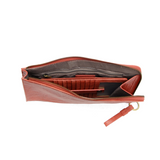 The Karina combines sleek styling with uber organization in beautiful antique-looking wild berry colored vegan leather! The ultimate in versatility, this bag can be worn as a crossbody, carried as a clutch or as a wristlet.&nbsp; The included bonus wallet with credit card slots, id windows, zippered change pocket, and billfold will keep you organized on the go and can be carried separately!


MAIN BAG: 9"H x 6"W x 1"D



Removable and adjustable crossbody strap 21"-26" with lobster claw clasps

Removable lo