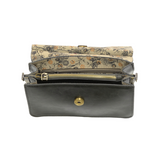 Put a ring on it! Perfect for your next night out, this cute deep forest bracelet bag looks great with your fav jeans or slinky dress! With multiple compartments, it is just the right size to hold all your essentials. Wear it on your wrist with the metallic ring bracelet, or carry as a clutch, or wear as a crossbody with the detachable shoulder strap.


Dimensions: 6 in. H x 8.25 in. W x 3.5 in. at deepest point
Tapers up to the top point
Adjustable and removable crossbody strap: 20-25 in.
3 in. diameter ri