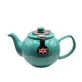 When it's time for a spot of tea, reach for one of our stoneware teapots, which can absorb the heat of boiling water without cracking. Likewise, the beautiful exterior is protected with a gloss to prevent the paint from warping or rippling. The classic bulbous shape allows tea leaves or bags to move freely for just the right amount of flavoring.&nbsp;

Our&nbsp;jade green teapot is available in 2-cup or 6-cup size