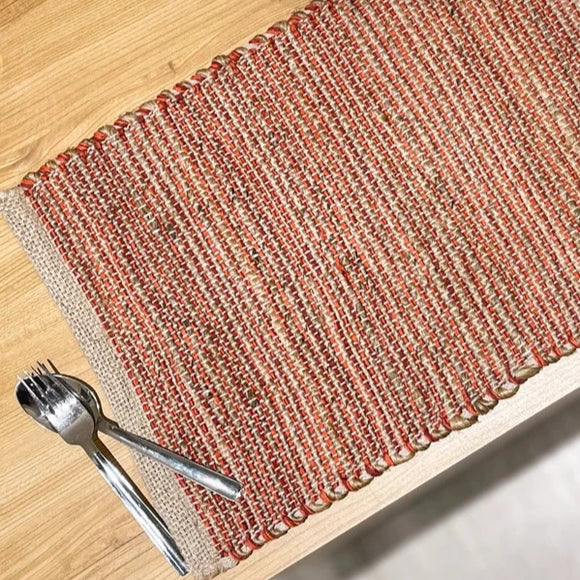 Need to add a little texture to your home? You'll love this incredibly stylish, sustainable, and durable hand-woven khaki and green-colored table runner. It will surely enrich the décor of any surface in your home. Made with Jute and cotton, these runners are environmentally friendly, sustainable, trendy, and stylish.  13