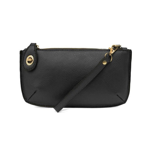 Our most popular bag, this mini clutch, with its sleek silhouette, is as gorgeous as it is versatile.  Features include polished turn lock, six card slots, and an interior zipper for change.  It can be styled in many ways, with removable straps for alternating between wallet, crossbody and wristlet!   5