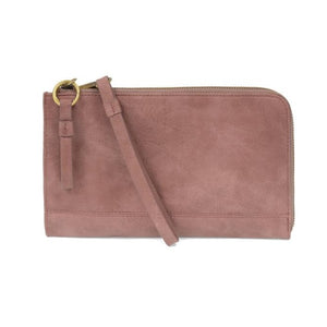 The Karina combines sleek styling with uber organization in beautiful antique-looking "orchid haze" colored vegan leather! The ultimate versatility, this bag can be worn as a crossbody, as a clutch, or as a wristlet.  The included bonus wallet with credit card slots, id windows, zippered change pocket, and billfold will keep you organized on the go and can be carried separately!