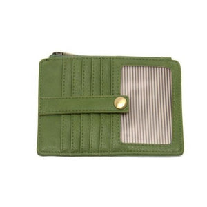 We love this mini wallet! It is full of style and will hold your license and up to five credit cards. The zipper pocket is roomy enough for your change and cash, and a pocket is on the back.  This mini wallet is perfect for you, but it makes an awesome gift! DIMENSIONS: 4 IN. H X 5.5 IN. W X .25 IN. D