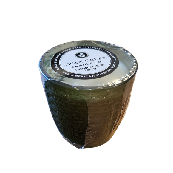 You'll love our cathedral small vase candle. This luscious lemon vanilla candle has been poured into a pretty basketweave frosted green glass.

 Rich and creamy vanilla with pure fresh lemon will have your friends wondering where the cookies are!

Filled with 4.5 oz. of American Soybean WaxTM. Measures 3