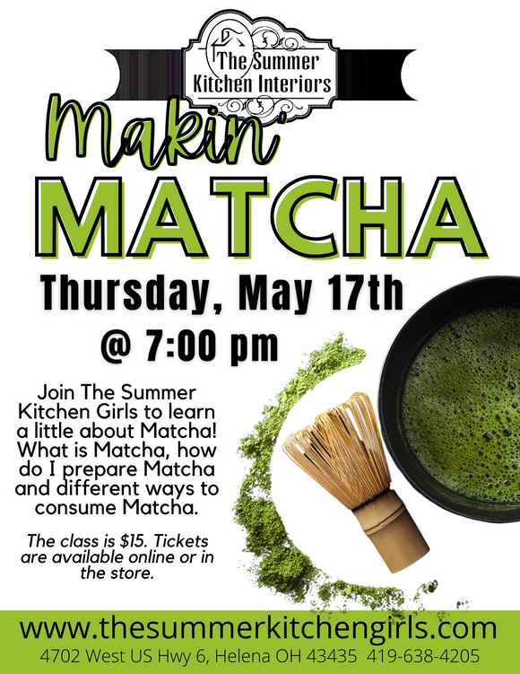 Join The Summer Kitchen Girls to learn a little about Matcha! What is Matcha, how do I prepare Matcha and different ways to consume Matcha.



The class is $15. Tickets are available online or in the store.