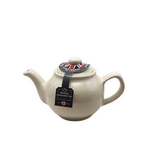 When it's time for a spot of tea, reach for one of our stoneware teapots, which can absorb the heat of boiling water without cracking. Likewise, the beautiful exterior is protected with a gloss to prevent the paint from warping or rippling. The classic bulbous shape allows tea leaves or bags to move freely for just the right amount of flavoring.&nbsp;

The matte cream teapot is available in 2-cup or 6-cup size