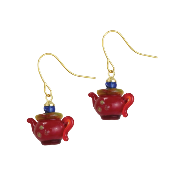 Spot Of Tea Earrings: Red Glass