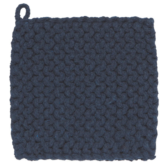 This textured midnight blue potholder is handmade with a warm and appealing yarn color. Infusing the home with sweetness and zest, it does double duty as a trivet and adds tactile interest by the oven or on the table. 

8