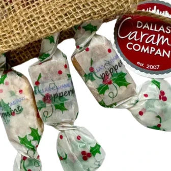 Our beloved limited batch of holiday peppermint is back for you to order!  Get it while we have it! 

Peppermint is light in peppermint flavor with swirls of fluffy marshmallow and tiny crunchy peppermint pieces throughout. 

1 single caramel

Caramel will NOT stick to teeth, braces, or dental work and is dentist approved and is gluten-free!