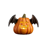 Add some playful spookiness to your Halloween decor with our charming Pumpkin Bat Luminary! This little pumpkin has cut-out eyes and a fang-filled mouth, perfect for glowing with eerie light. Just add a battery-operated light through the hole in the bottom to bring this quirky character to life. What makes him extra special? Bat wings extend from both sides, giving this pumpkin an adorable, mischievous twist. It will add a delightful and whimsical glow to your Halloween celebrations! Light not included.

4 