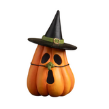 Bring a touch of whimsical magic to your Halloween decor with our enchanting Pumpkin Witch Luminary! This charming pumpkin features cut-out eyes and mouth, perfect for showcasing a glowing battery-operated light from the bottom. Atop the pumpkin sits a whimsical witch hat tilted just so, adding a playful flair. Completing the look is a long green witch nose, humorously appearing as if it's held on by a string. This delightful luminary is sure to cast a spell of charm and light in any space, making it a must