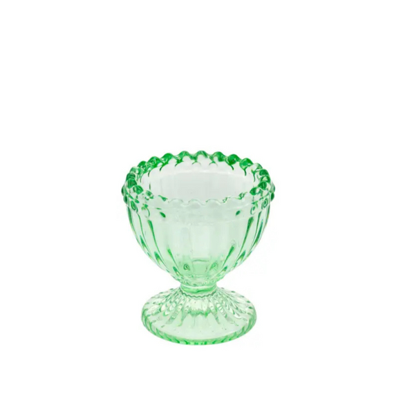 You'll love this darling vintage inspired green glass ribbed egg cup! Put your decorated eggs in them, or fill them with spring flowers or some Easter candy - too cute!!!

2.25