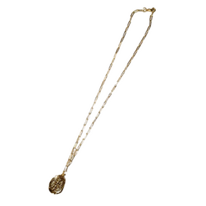 Coins are very trendy now and our Six Pence Necklace is a perfect size.&nbsp; While these necklaces have been water tested, we do not recommend swimming, showering, or applying cosmetics or perfumes with them on.&nbsp;

Necklace 18"

Pendant approx. 1"h x .75"w