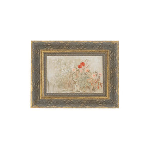 Beautiful alone or in a grouping, this painting "Small Garden" was originally painted in 1922 by&nbsp;Tadeusz Makowski. It features beautiful neutral flowers and greens with several shades of peaches. Printed on premium canvas fabric for a lasting, textured finish and has a handcrafted ornate frame that adds a classic charm.&nbsp; Comes with a paper backing and hanging hardware for easy installation.

Made in the USA: Proudly crafted with quality and care.&nbsp;

Care Instructions: Keep canvas dry to mainta