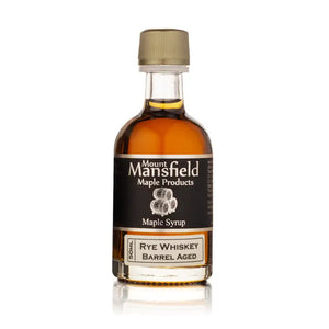 You'll love this mini bottle of Rye Whiskey-Barrel Aged Maple Syrup, it is the perfect size for gift-giving!

Two great American traditions unite as organic pure Vermont maple syrup is aged in craft distillery rye whiskey barrels. The sweet tones of maple are married with the heartiness of rye and corn to become a new tradition of its own.
Made in Winooski, Vermont, United States