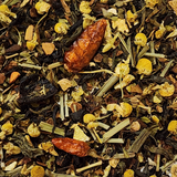 Spicy Orange

1 oz. black tea (20 %), ginger pieces, aniseed, chamomile, cinnamon pieces, green tea (10%), sweet blackberry leaves, peppermint, lemongrass, rose hip peel, orange peel, flavoring, whole chilies