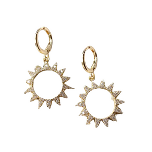 Put a little sunshine in your life with these fun micro-pave celestial earrings!

1" long