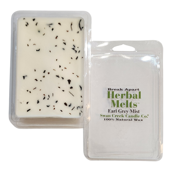 Grab a cup and prepare to fill your home with a cozy mist of bright citrus, spicy black tea, subdued florals, and herbal lavender. Subtle hints of sugared milk, soft vanilla, and dried rosemary add complexity and smooth out the blend. This is a lovely and peaceful sensory experience for any time of the year—like an indoor picnic for the soul!

TOP: Bergamot, Grapefruit Rind
MIDDLE: Black Tea, Magnolia Leaf, Dried Lavender
BASE: Amber, Sugared Vanilla, Cedar

Our natural wax melts are triple-scented to give 