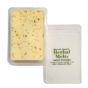 Transport your home to a fruity pear-a-dise! Tart, white apricot and juicy pear blend with coconut milk, peach nectar and vanilla extract for an over-the-top luscious fruit concoction. Hints of sugared caramel and sweet musk balance the blend and tie it all together.

Scent profile: Top: White Apricot, Peach Nectar, Crisp Pear Middle: Whipped Cream, Ripe Berries, Banana Base: Vanilla Extract, Sweet Musk, Caramel

Our natural wax melts are triple-scented to give you an amazing scent throughout your home.&nbs