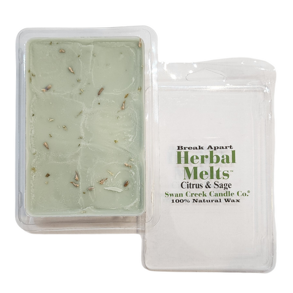 You'll enjoy the refreshing aroma of mandarin, tangerine, ruby red grapefruit, and lemon rinds with base notes of fresh sage leaves in our Citrus & Sage Melts!



Our natural wax melts are triple scented to give you an amazing scent throughout your home.  They are so easy to use with six separate break-apart cubes - just place them in a melter and enjoy!