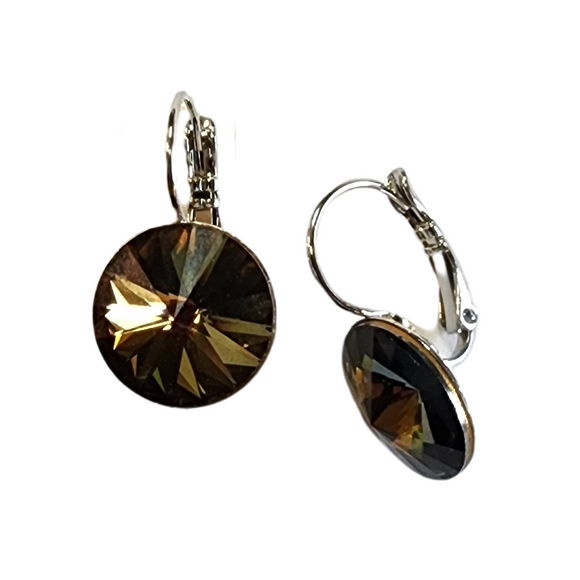 What a stunning earring! You'll get so many compliments when you wear these genuine tabac Swarovski crystal earrings!

14 mm crystals, silver post.