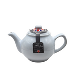 When it's time for a spot of tea, reach for one of our stoneware teapots, which can absorb the heat of boiling water without cracking. Likewise, the beautiful exterior is protected with a gloss to prevent the paint from warping or rippling. The classic bulbous shape allows tea leaves or bags to move freely for just the right amount of flavoring.&nbsp;

The white teapot is available in 2-cup or 6-cup size