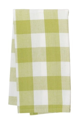 Bring a little HAPPINESS into your kitchen with our green buffalo check woven kitchen towel!  100% cotton  18