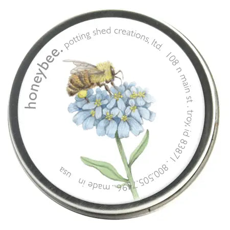 Our version of a seed packet, but in a reusable tin made from recycled US steel. Honeybee Habitat is a wonderful mix of twenty varieties of flowers noted for their beauty and ability to attract honeybees. In cool climates, plant in spring, early summer or late fall. Fall planting should be late enough so that seeds do not germinate until spring. In mild climates, for best results, plant in fall. Includes: 20 seed varieties, growing directions, reusable recycled US steel tin. Tin 2
