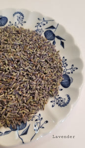 We love using this lavender in many recipes!  Can be used as a tea on its own or mixed in with your favorite teas.  1oz Lavender buds. Mild with slight pungent and a distinctive floral perfume character.