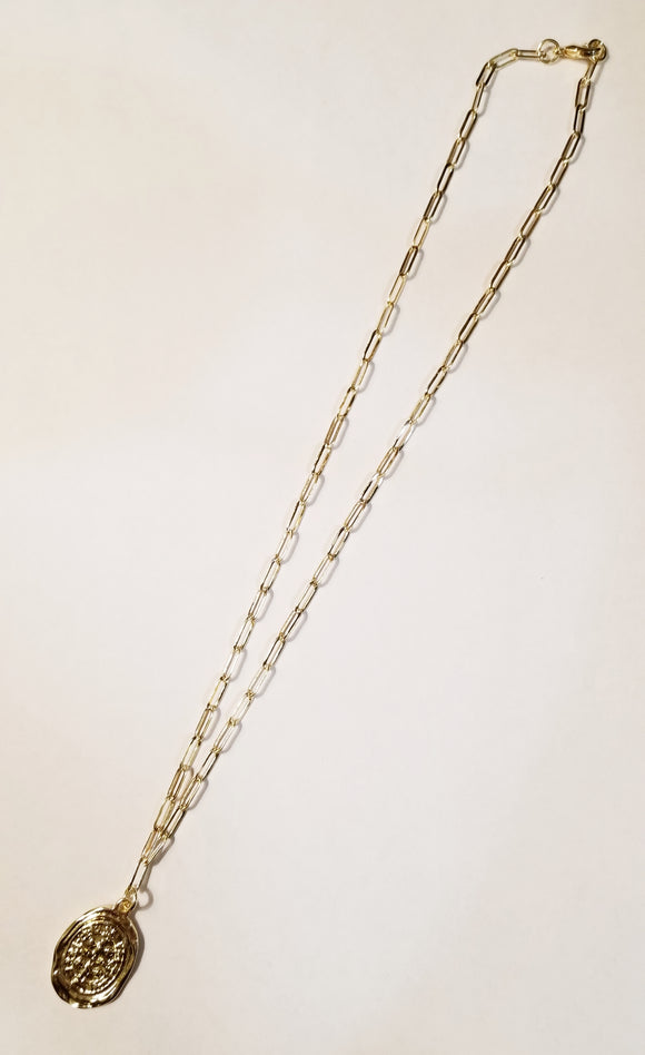 Coins are very trendy now and our Six Pence Necklace is a perfect size. Available in three lengths. While these necklaces have been water tested, we do not recommend swimming, showering, or applying cosmetics or perfumes with them on.   Necklace 18