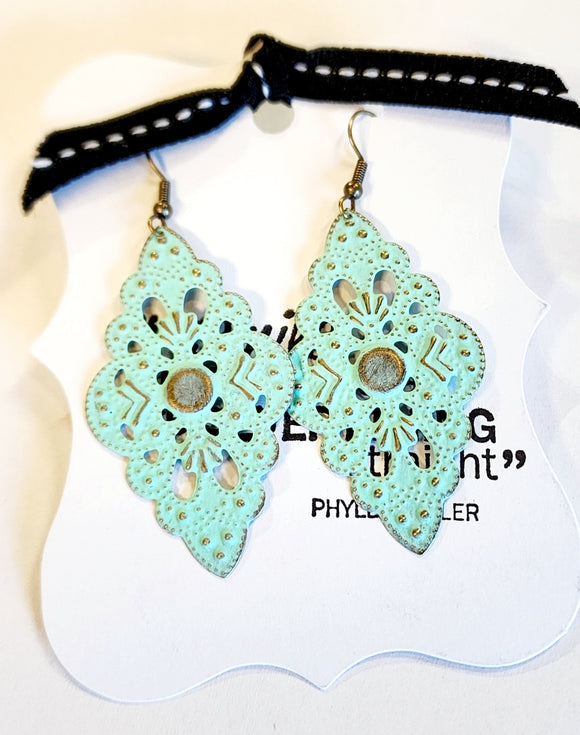 Lightweight filigree earrings with amazing texture.  1 1/16