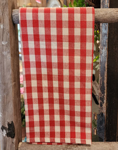 We love the classic look of red & white checks ~ it's so happy!  "27" H x 17" W  Cotton