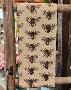 This is such a fun print with black bees on a white background!   "27" H x 17" W  Cotton