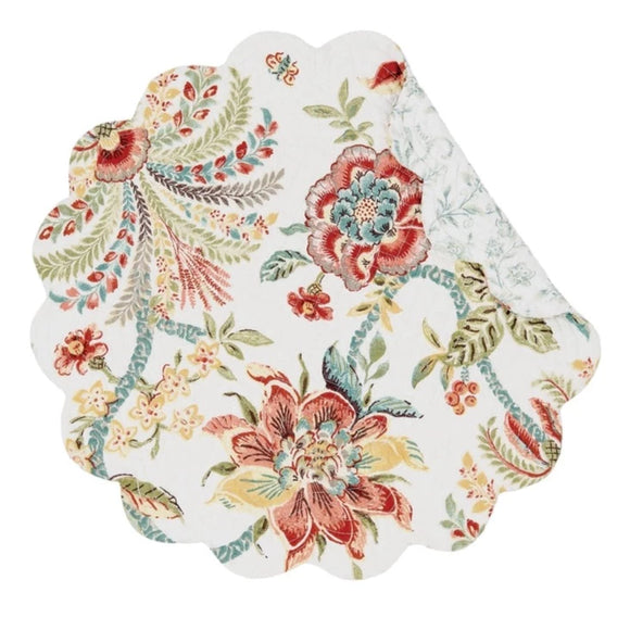 Quilted Round Placemat:  Jacobean Williamsburg
