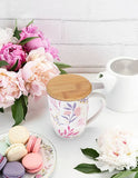 Ceramic Tea Mug & Infuser With Floral Design
