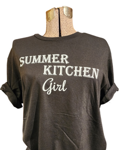 Are you a Summer Kitchen Girl?  Of COURSE, you are!!  YOU are our people, so get one of our signature black "Summer Kitchen Girl" t-shirts to show the world you belong with us!!  Black t-shirt with white writing