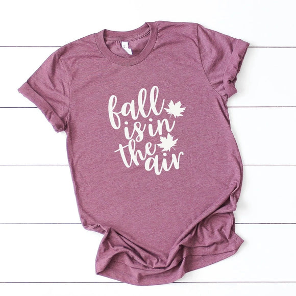 Celebrate FALL with a t-shirt in the prettiest shade of heathered plum.  It says 