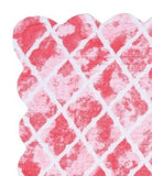 the watercolor floral quilted runner's back side is two different pink tones with a white diamond pattern on the back