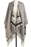 Reversible Plaid Kimono: Gray & Charcoal