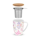 Ceramic Tea Mug & Infuser With Floral Design