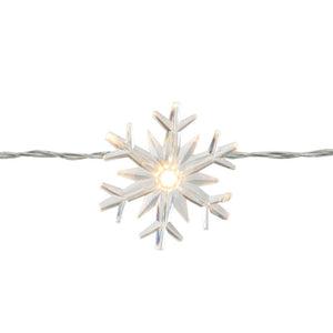 You will find many places to decorate with our battery powered Lit Snowflake Garland. the tree or fireplace with the Lit Snowflake Garland. This white garland will get everyone in the Christmas spirit when they see it! 65"long  Requires 2 AA Batteries, not included.