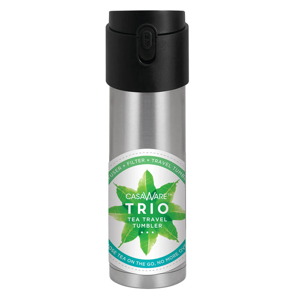 You'll love this sleek stainless steel finish on our tea 16oz travel tumbler! Great for travel, desk, and sport.  9