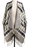 Whether snuggling up or going out, our soft acrylic Reversible Plaid Kimono is a closet must-have. We love that it gives us two looks in one, but we also love the side buttons that make armholes and keep your kimono around your shoulders! Unbutton them to use as a big blanket scarf! So many possibilities!  50 w x 30" long with 4" fringe  Do Not Iron, Do Not Bleach, Lay Flat to Dry, Do Not Tumble Dry, Machine Wash - Cold